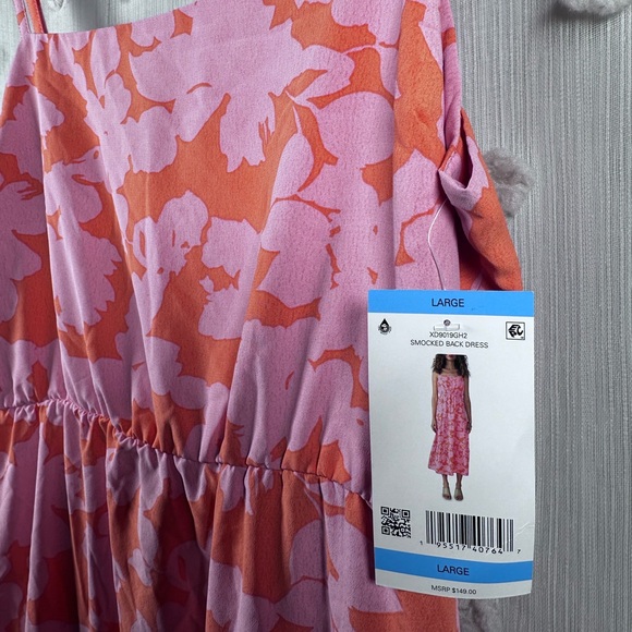 NWT Social Standard Floral Smocked Back Midi Dress Size Large - Picture 6 of 12